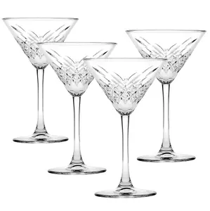 Queensway Home & Dining 230ml 4 Pcs Martini Long Stemmed Cocktail Drinking Glasses