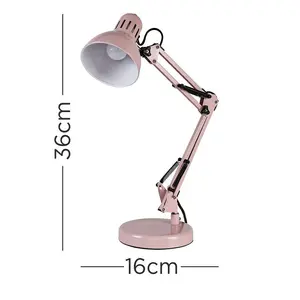 Aurlie 36cm Desk Lamp Pink / Yes