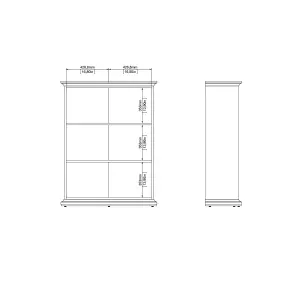 Paris 2 Shelves Low Bookcase in White