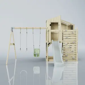 PolarPlay Kids Climbing Tower & Playhouse with Swing and Slide - Swing Jari Mist