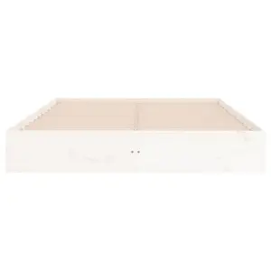 Berkfield Bed Frame White Solid Wood 150x200 cm King Size