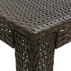 Berkfield Garden Bar Table Brown 140.5x60.5x110.5 cm Poly Rattan