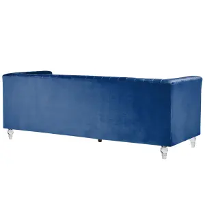 Beliani Glam Fabric Sofa Navy Blue ARVIKA