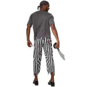 Scary Pirate - Halloween fancy dress costume for men - black/white XL