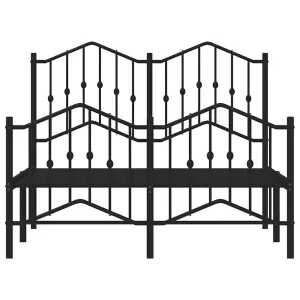 Berkfield Metal Bed Frame without Mattress with Footboard Black 120x190cm