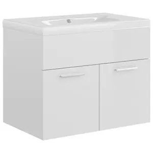 Elizibeth 600mm Wall Hung Single Vanity Unit Gloss White