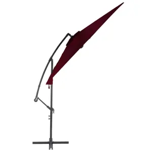 Berkfield Cantilever Umbrella with Aluminium Pole Bordeaux Red 300 cm