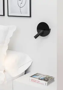 Luminosa Duas Led Matt Black Reader Wall Lamp With Usb