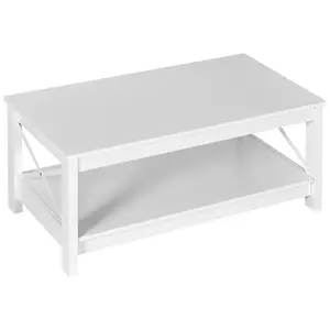 O'Kean 4 Legs Coffee Table with Storage White / Walnut 