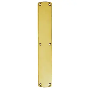 2x Large Traditional Door Finger Plate 457 x 75mm Polished Brass Push Plate