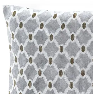 Berkley Luxury Geometric Chenille Cushion Silver 55cm x 55cm