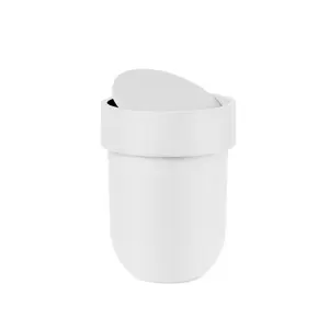 TOUCH Umbra Touch Trash Can with Lid, 1.6 Gallon (6L) White