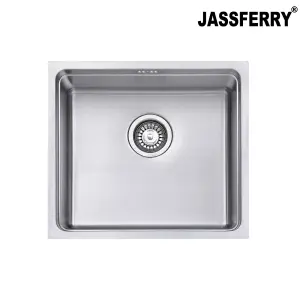 JASSFERRY Undermount Kitchen Sink Single Bowl Stainless Steel Dish Drainer Rack, 490 x 440 mm