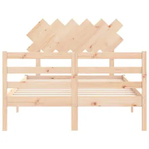 Berkfield Bed Frame with Headboard 120x200 cm Solid Wood