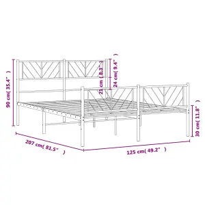 Berkfield Metal Bed Frame with Headboard and Footboard White 120x200 cm