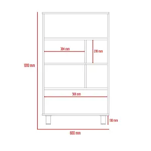 Low bookcase, washed oak & grey, Harvard range