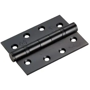 PAIR Grade 13 Heavy Duty Ball Bearing P Hinge - 107 x 77mm Matt Black Door