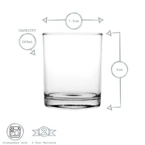 Argon Tableware Classic Whisky Glasses - 280ml - Pack of 24