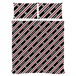 Manchester United FC Core Stripe Duvet Cover Set Red/Black (Double)