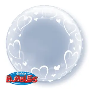 Qualatex 24 Inch Stylish Hearts Deco Bubble Balloon Clear (One Size)