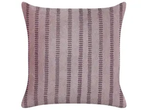 Throw Cushion AGAPANTHUS Cotton 45 x 45 cm Striped Block-Printing Pink