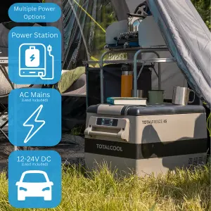 Totalfreeze Portable Fridge Freezer - 12V 24V Volt Outdoor Van Fridge - App Contolled Dual Zone Car Refrigerator - 55 Litre