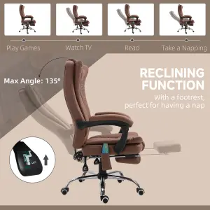 Vinsetto High Back Office Chair with Vibration Massage and Heat, Brown