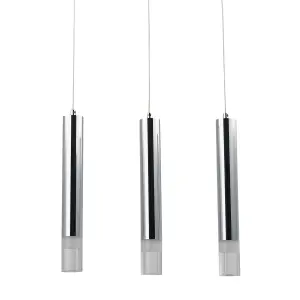 GoodHome Rossak Chrome effect 3 Lamp LED Pendant ceiling light, (Dia)430mm