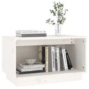 Berkfield TV Cabinet White 60x35x35 cm Solid Wood Pine