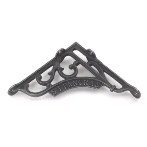 Oakcrafts - Pair of Antique Cast Iron London St Pancras Shelf Brackets - 150mm x 150mm