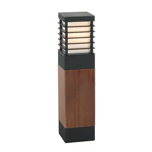 Elstead Halmstad Outdoor Medium Wooden Bollard, E27