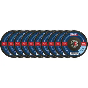 10 Pack of 115mm Zirconium Flap Discs with 22mm Bore - Assorted Grits for Versatile Applications