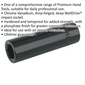 14mm Deep Impact Socket for Air Wrenches - Chrome Vanadium 1/2 Inch Drive