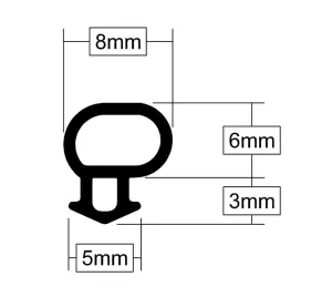 Stormguard UPVC Replacement seal - BLACK - 12M Pack