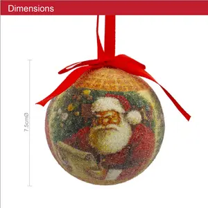 14 Piece Santa Decoupage Bauble Set