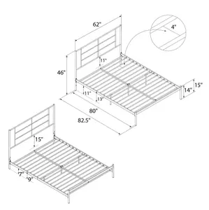 Jensen Metal Bed White, King size