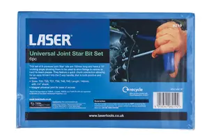 Laser Tools 8219 6pc Universal Joint Torx/Star Bit Set