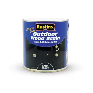 Rustins Quick Dry Outdoor Wood Stain Satin - Ebony 2.5ltr