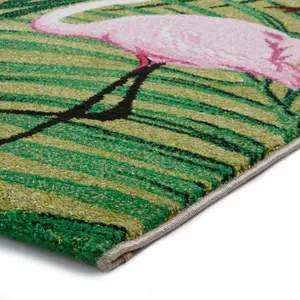 Green Pink Luxurious Modern Easy to Clean Handmade Rug For Dining Room-120cm X 170cm