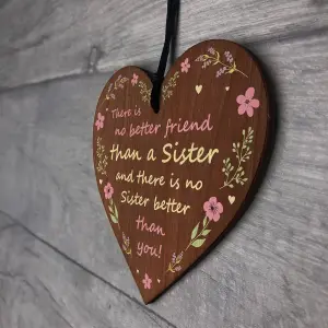 Red Ocean Sister Gifts BEST FRIEND PLaque Wooden Hanging Heart Birthday Gift For Her Friendship Gift