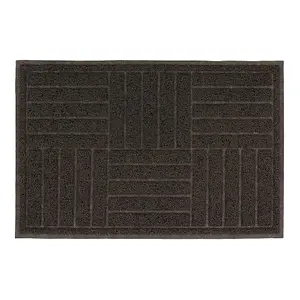 JVL Mud Grabber Spaghetti Scraper Doormat, 40x60cm, Brown Square