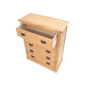 Lucca 5 Drawer Chest of Drawers Bras Drop Handle