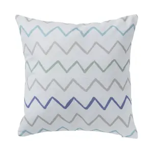 Multicolour Zig zag Indoor Cushion (L)35cm x (W)35cm