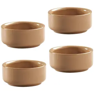 Set of 4 Cane Low Feed Pet Bowl 8cm