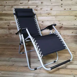 2x Reclining Sun Loungers with Head Rest