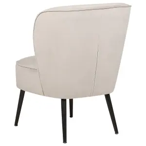 Beliani Modern Armchair VOSS Velvet Taupe