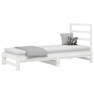 Berkfield Pull-out Day Bed White 2x(90x200) cm Solid Wood Pine