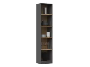 R40 Tall Bookcase Anthracite Artisan Oak