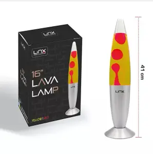 16inch Aluminium Wax Melting Mood Light Lava Lamp - Yellow / Red