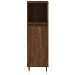 Berkfield Bathroom Cabinet Brown Oak 30x30x100 cm Engineered Wood